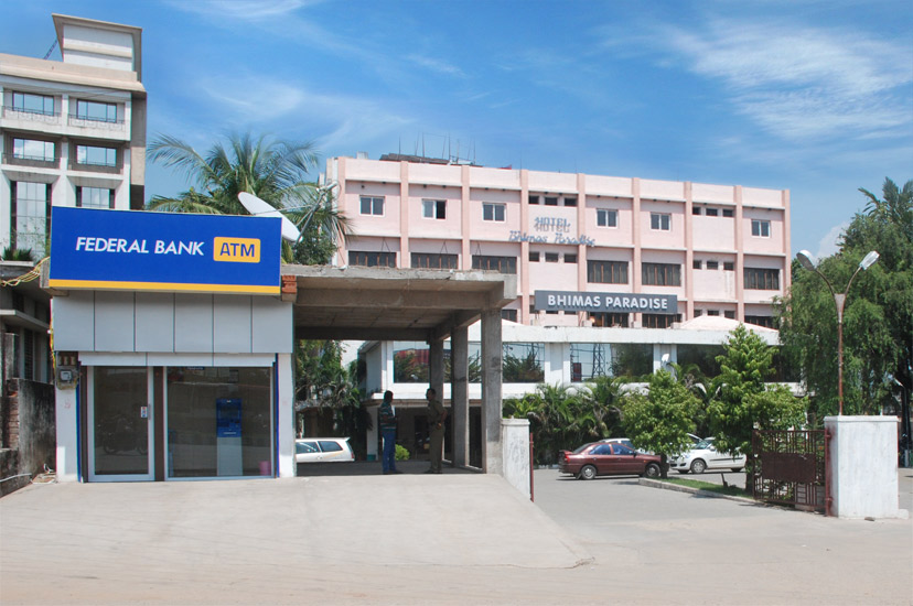 Hotel entrance at Bhimas Paradise