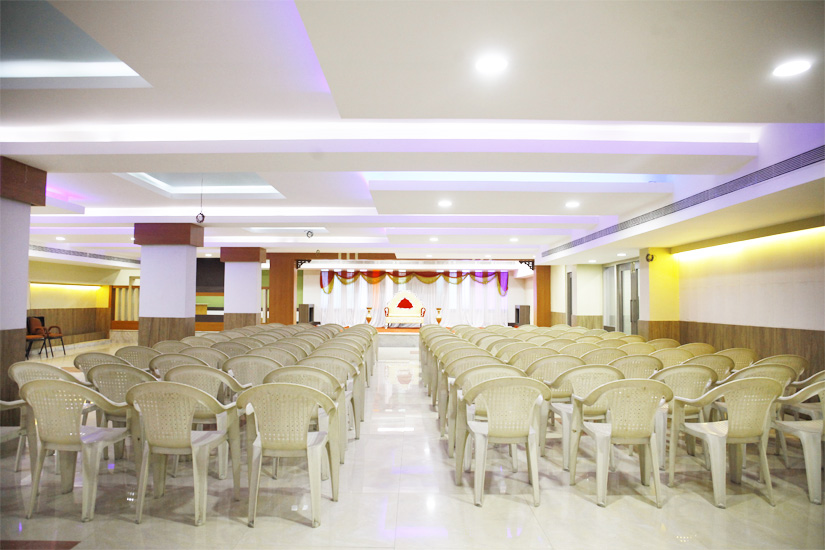 Function hall decorated for an event