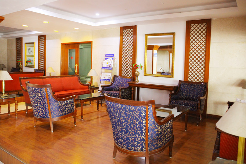 Lounge seating near reception
